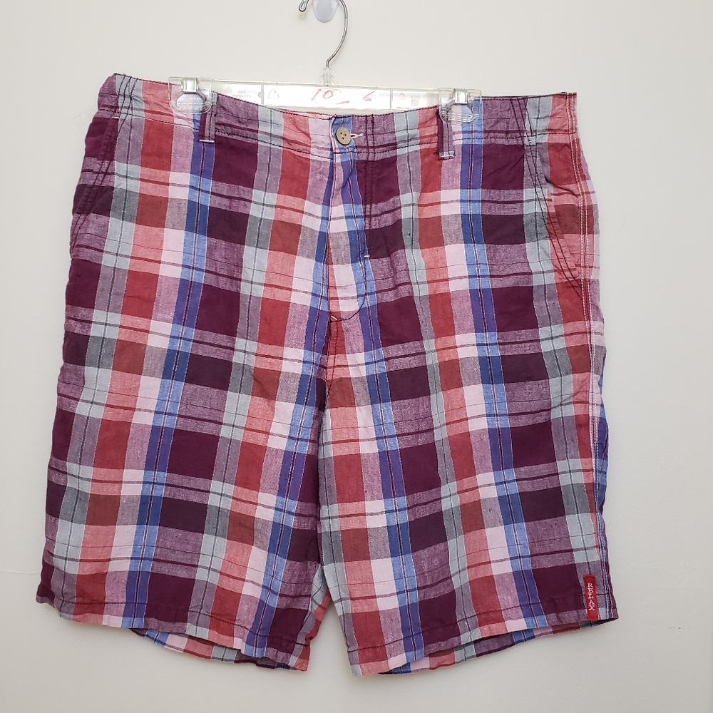 Tommy Bahama 'Relax' Men's 38 100% Linen Plaid Shorts Vaca